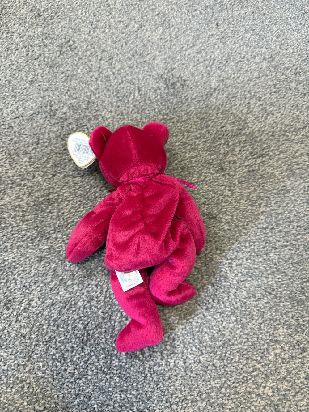 NWT RARE* Ty Beanie Babies Valentina Bear Pink w/ White Heart Patch 1998 - Picture 2 of 2